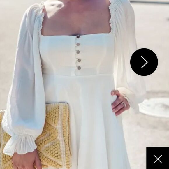 LULUS Make the Call White Long Poet Sleeve Mini Dress Size S - Picture 14 of 16